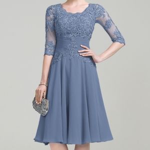 NWT JJs House Mother Of The Bride A-line Scoop Neck Dress in Slate Blue